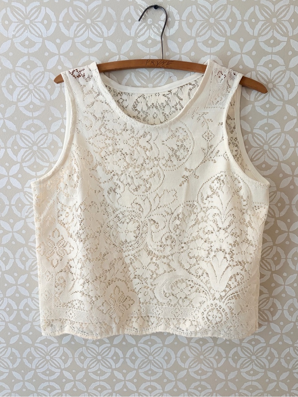 Sleeveless Lace Tank - Cream